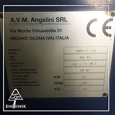 دستگاه cnc تراش افقی 2محور TORNIO CNC ایتالیایی مدل SJ-35 -لیبل