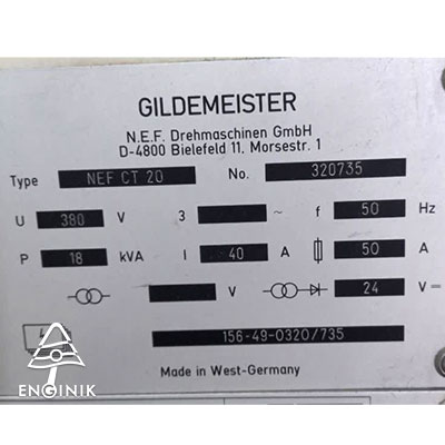 دستگاه cnc تراش افقی 2محور Gildemeister آلمان مدل CT20-لیبل